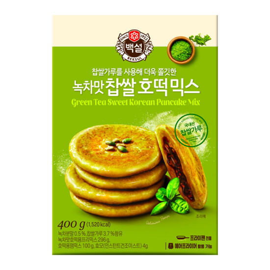 CJ FLOUR MIX FOR SWEET KOREAN PANCAKE GREEN TEA FLAVOR 400G